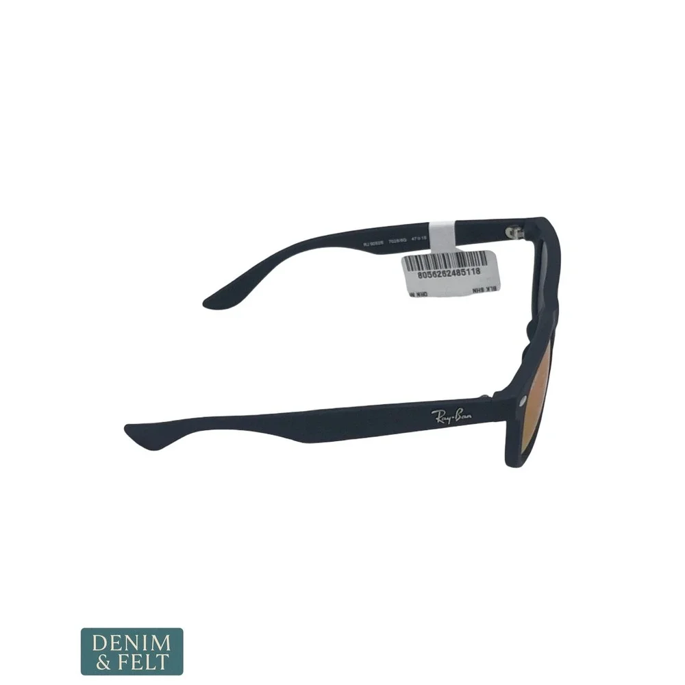 NEW Ray-Ban New Wayfarer Kids Sunglasses Matte Black Brown Orange Mirror Lenses